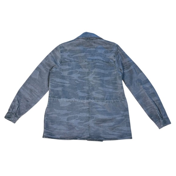 LUCKY BRAND Womens Gray Camo Utility Jacket Cotton Blend Size Small EUC - Picture 2 of 5